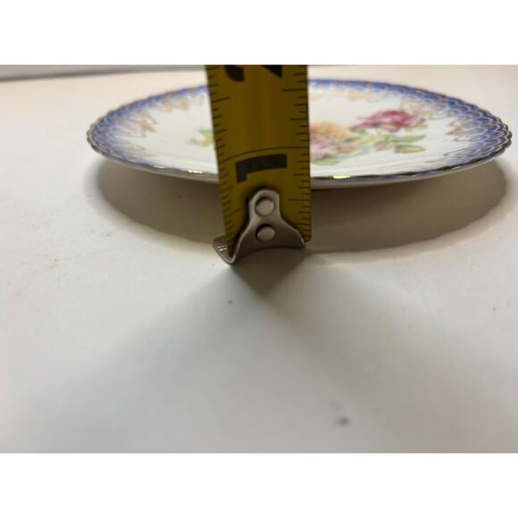 Antique Sterling China Blooming Roses 6" Bread Plate HAND PAINTED Roses - Picture 7 of 7